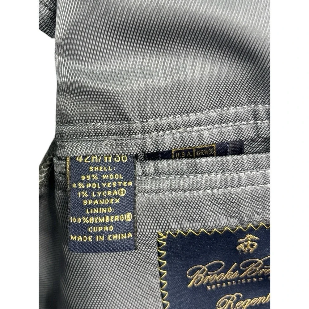 Brooks Brothers 42R 33x30 Gray Pinstripe 2pc Pant Suit Regent Brookscool‎ Canvas